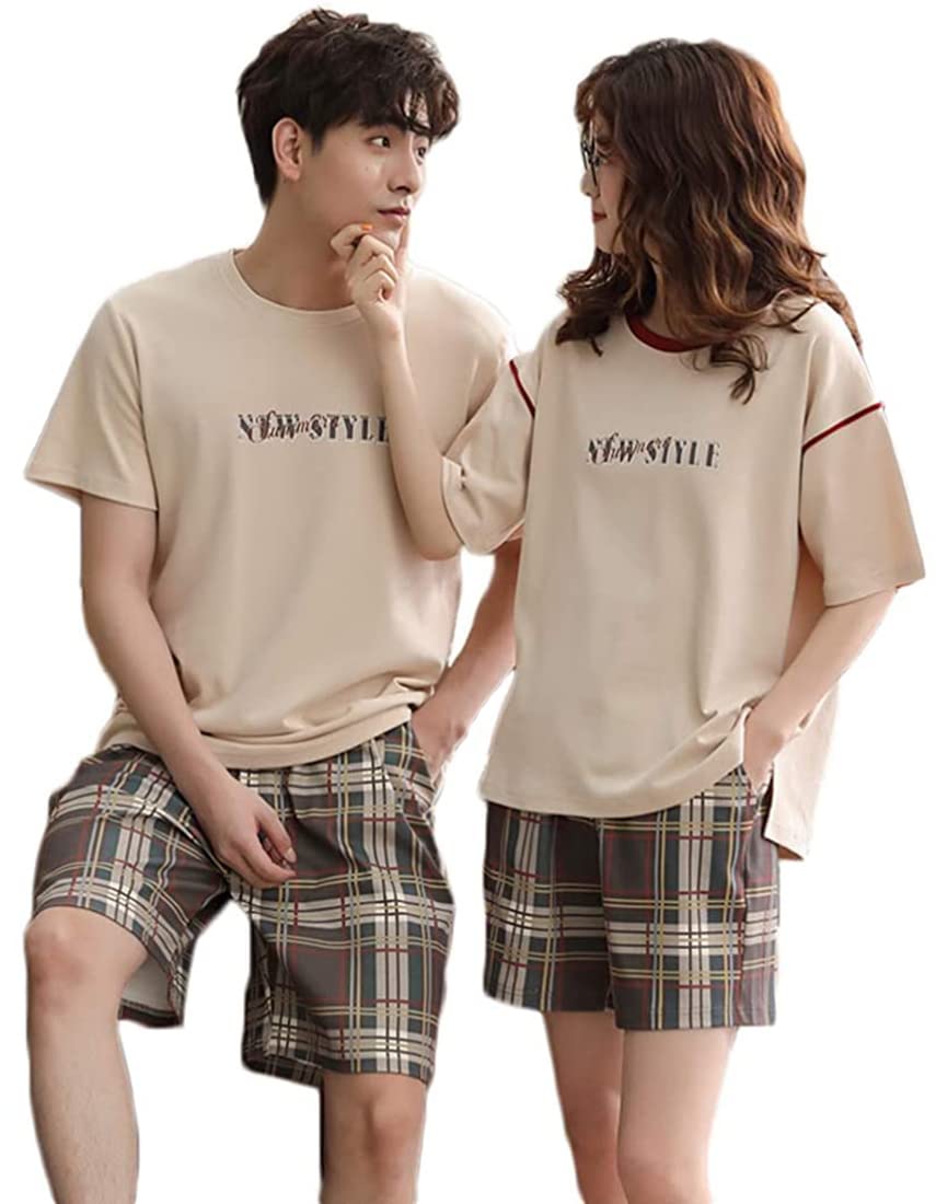 

Lemon Tree Seven и Cotton Panda Парная домашняя одежда Шорты Свободный крой Мужской Женский 100% Пижама, Комплект для пары, Бежевый, Лето, Рукава, Шорты, Посадка,