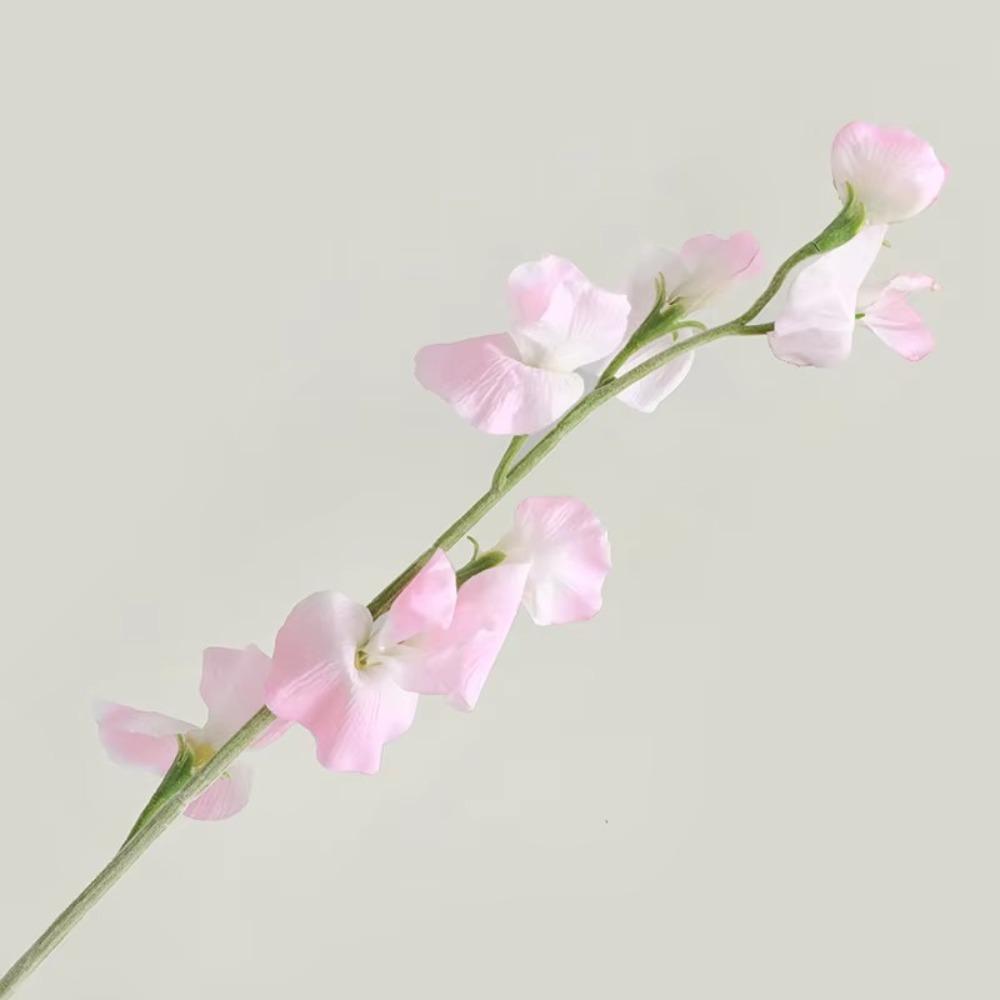 63cm Simulation Pea Flower Flocked Artificial Bouquet New Fake Flower  Wedding Party Decor