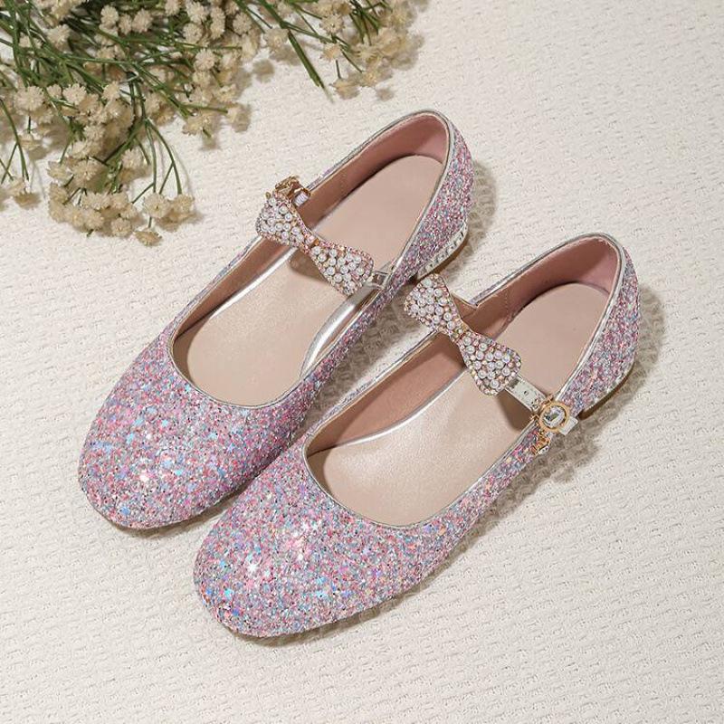 New girls princess single British girls student shoes comfortable beef tendon soft sole college middle and older children's catwalk performance shoes