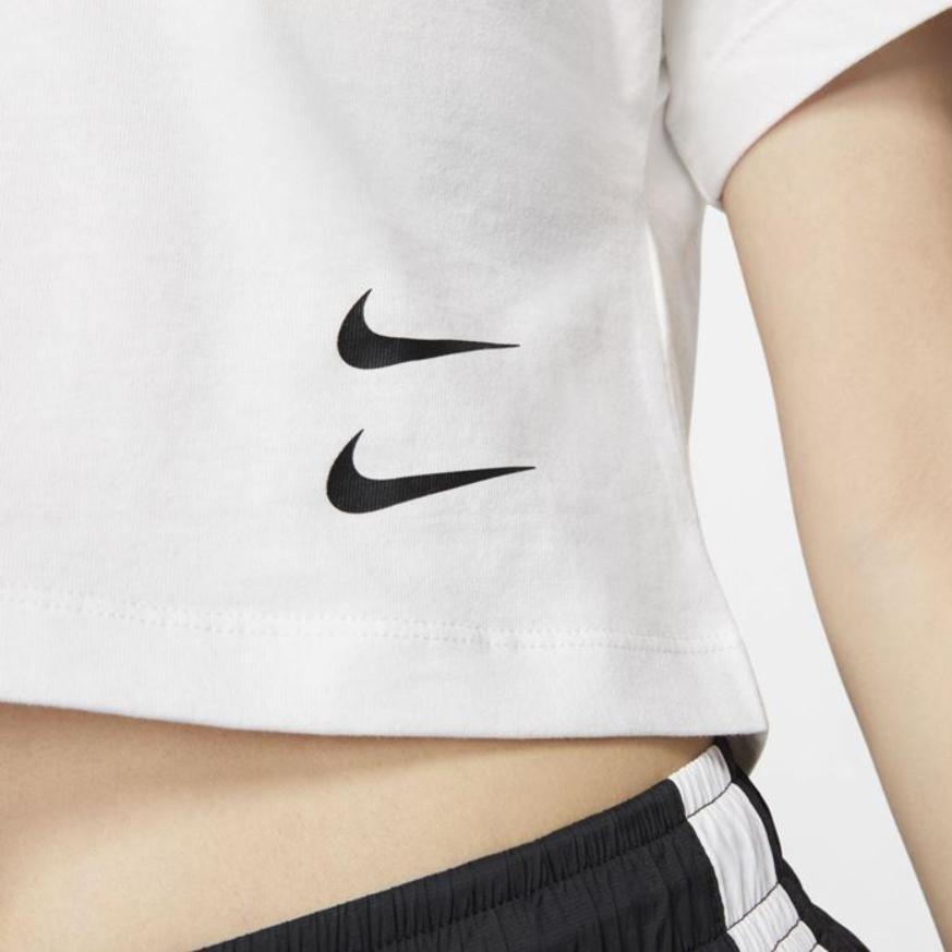 Nike Crop Tops Women's White Crew Neck Moderate DB3873-100
