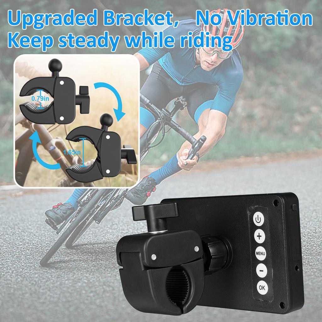 Handlebar Bike Mirror, 1080P Rechargeable Recording Bicycle Rear View Camera with 4.3 Monitor Night Vision 110
