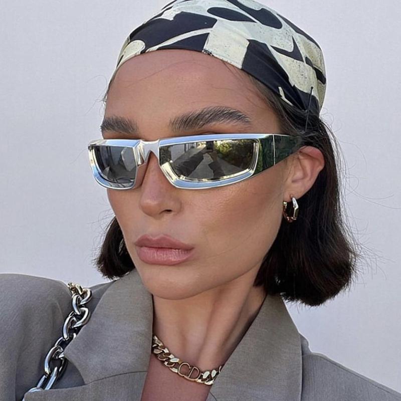 Latest arrival Rectangular Sunglasses for Female Male Retro nightclub Hip Hop Punk Sun Eyeglasses UV400 Trend Women unisex glasses