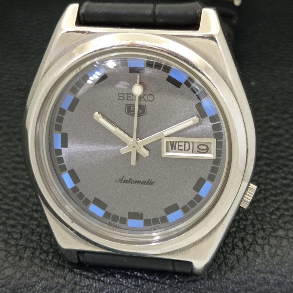 VINTAGE SEIKO 5 AUTOMATIC 7009A JAPAN MENS GREY COLOR DIAL WATCH a500114-2 R151a-a500114