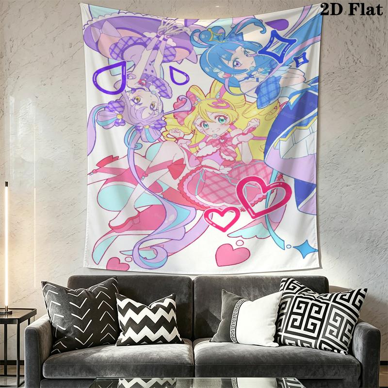 pretty cure Wall Tapestry Aesthetic Wall Hanging Printed Fabric Blanket Decorative Tapestries for Bedroom Living Room Home Decor
