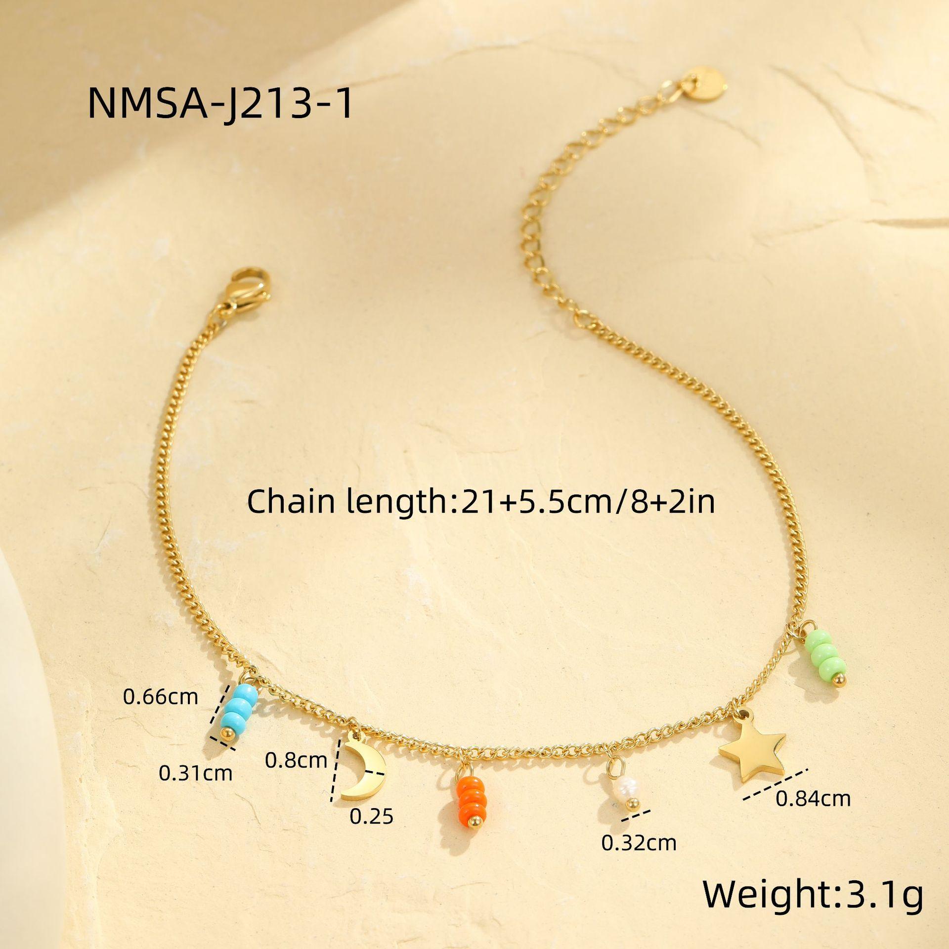 GEMCHIC Women s Summer Dopamine Gem Anklet 18K Stainless Steel Ocean Vacation Beach Style Foot Jewelry