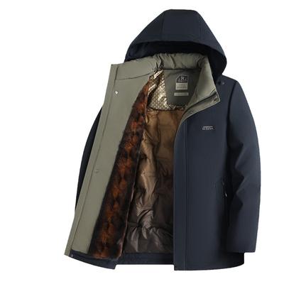 Abbigliamento Imbottito in Cotone da Uomo Modelli Autunnali e Invernali Cappelli Staccabili Abbigliamento Imbottito Termico Spesso in Cotone per Uomini di Mezza Età Business
