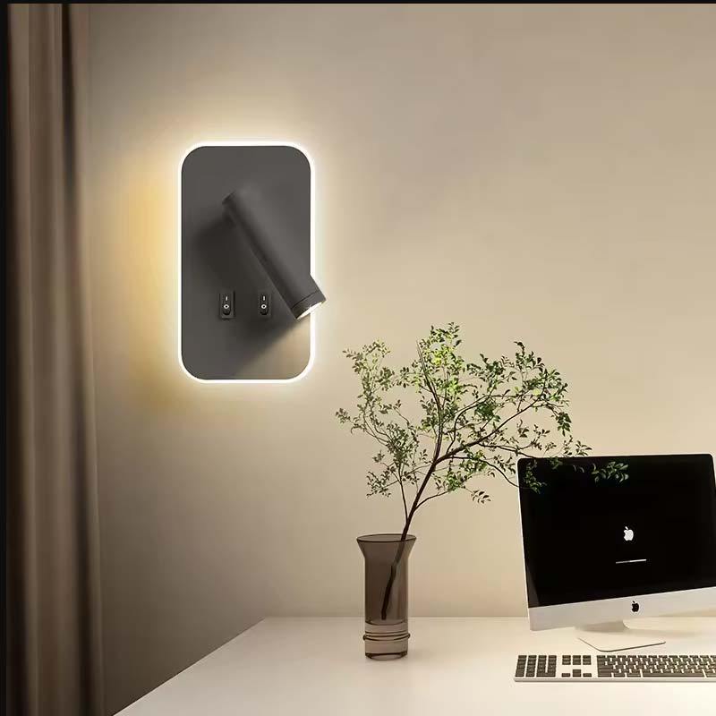 Minimalist LED Wall Mounted Reading Light Rotatable Bedside Wall Lamp Bedroom Decorative Wall Sconce Spotlight