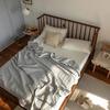 Coperta estiva a righe in 100% cotone per letto, morbida trapunta per letto matrimoniale adatta alla pelle, trapunta sottile traspirante per aria condizionata estiva