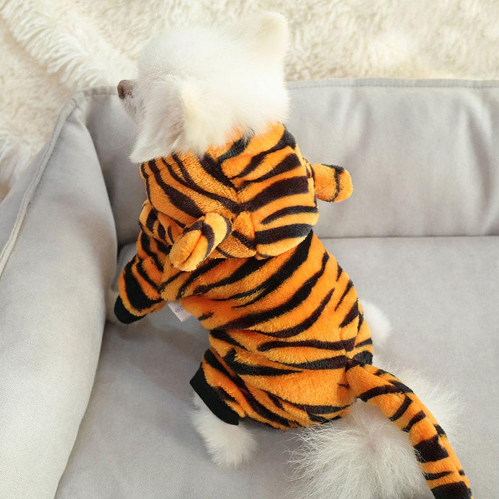 Bequeme Tiger-Muster Haustier-Kapuzenjacke Klein und Extra Klein Hund und Katze Cosplay Kleidung Haustier Kostüm Jacke Welpe Katze Jacke