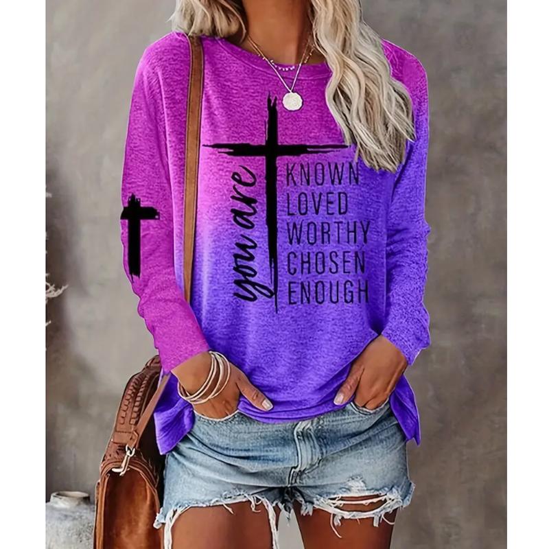 2025 Herbst & Winter Damen Neues Lässiges Rundhals Langarm Oberteil 3D Kreuzmuster