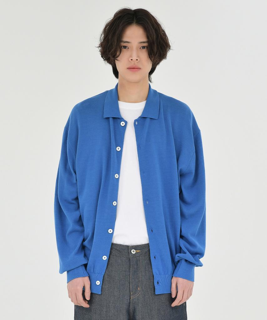 Brownyard Collared Cardigan, Blue