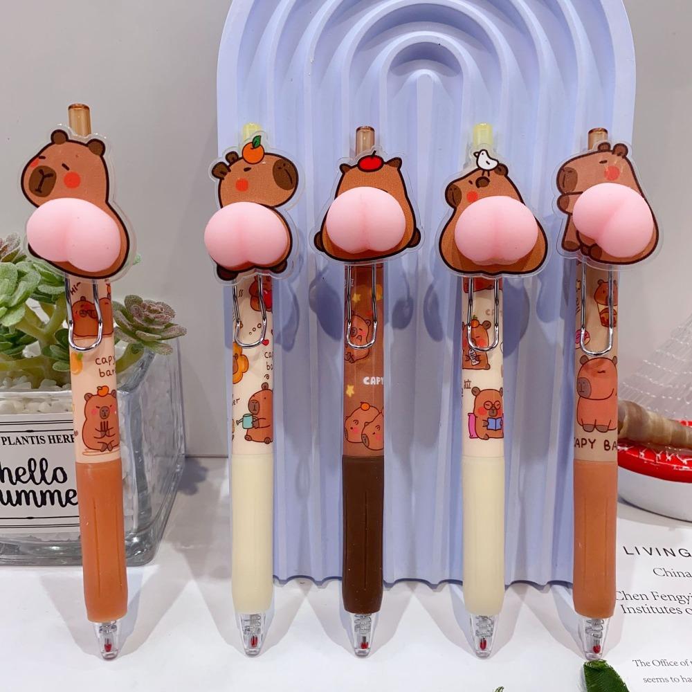 Stationery Capybara Gel Pens Cartoon Capybara Press Gel Pen Happy Capybara Neutral Pen  Students