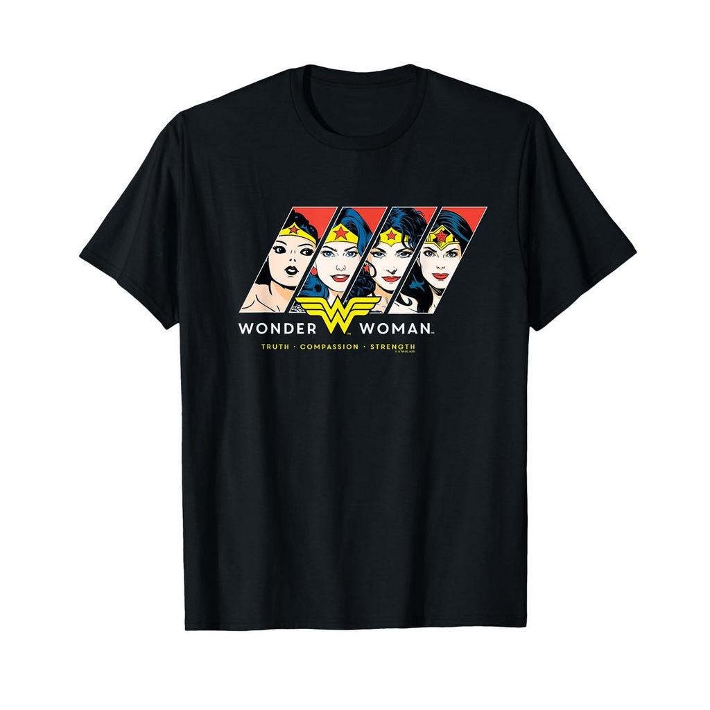 Wonder Woman 80th Anniversary Different Faces of Wonder Woman Graphic T-Shirt Official Licensed DC Comics Tee