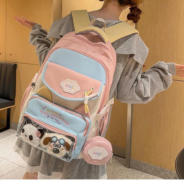 Large Capacity Backpack, Sweet and Cute Fashion Backpack, Macaron Color, Small Fresh Backpack.