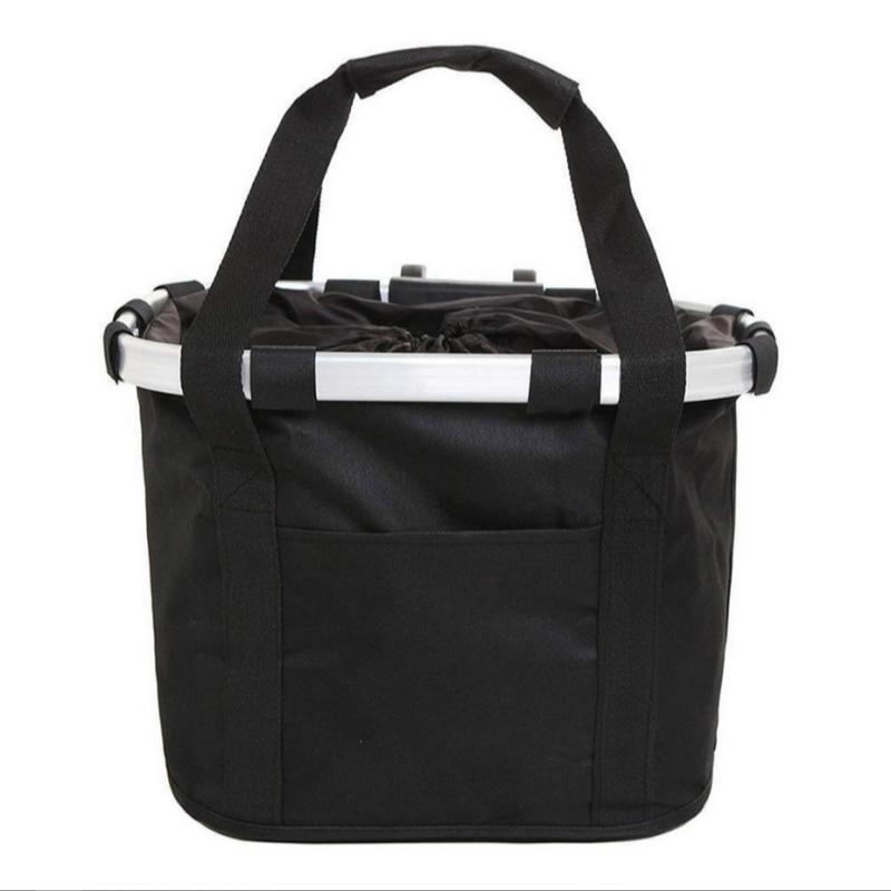 Bicycle Front Basket Bike Small Pet Dog Carry Pouch 2in1 Detachable MTB Cycling Handlebar Tube Hanging Fold Baggage Bag 5KG Load