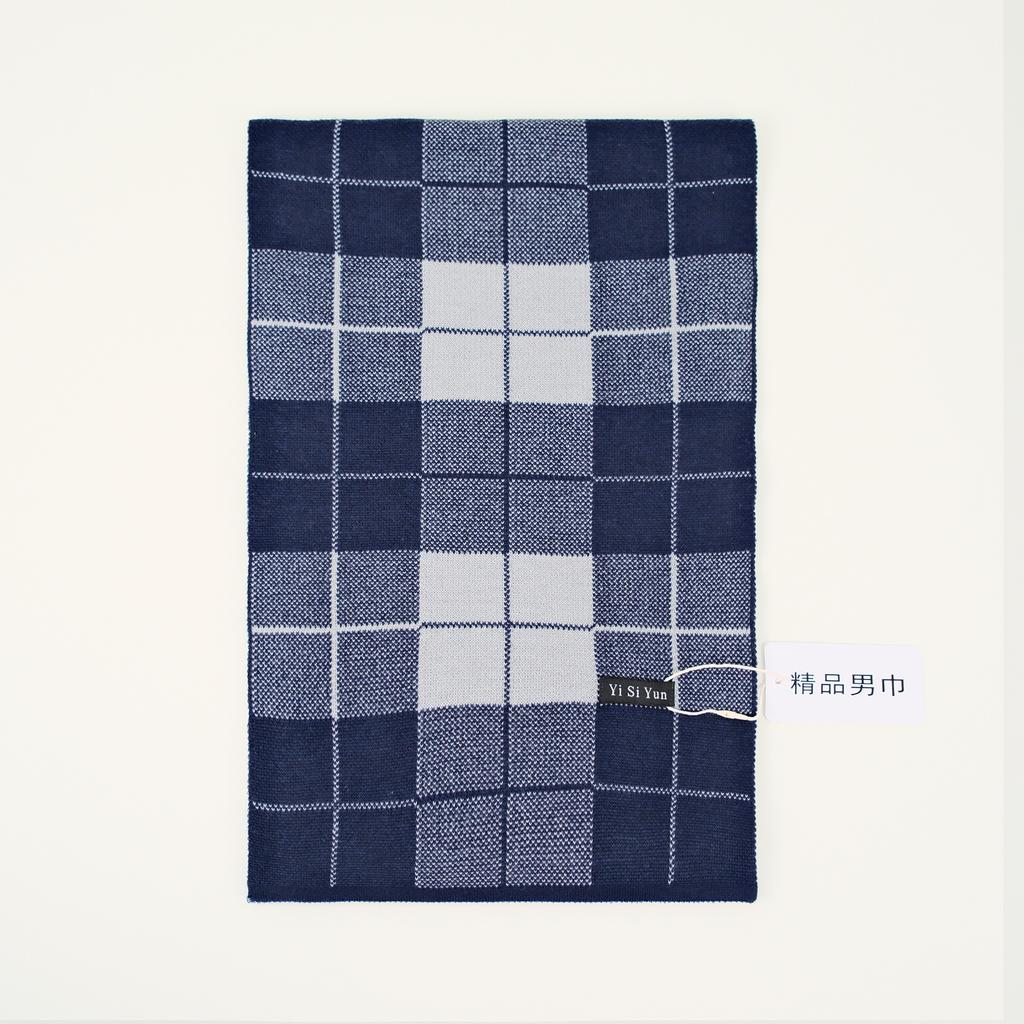 Men's Classic Winter Scarf Cashmere Feel Winter Scarves Long Formal Soft Scarf for Men Casual Scarves Luxuriously Plaid Scarf