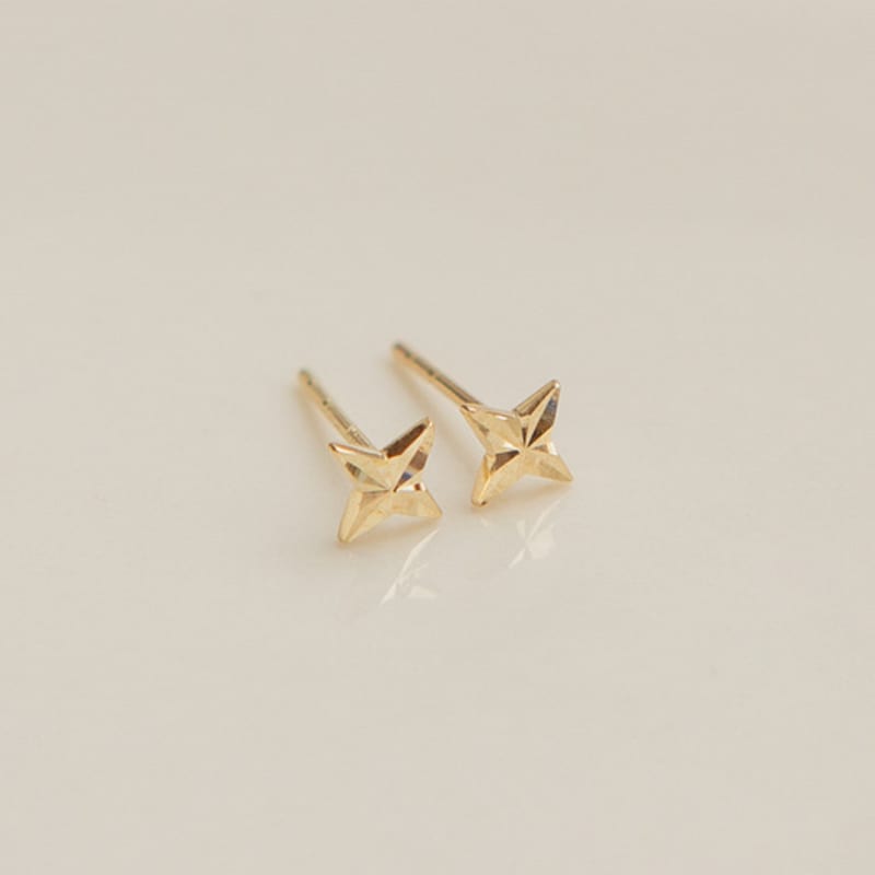 LUNNE 14k Cut Star Earrings (14k Gold) #ES14