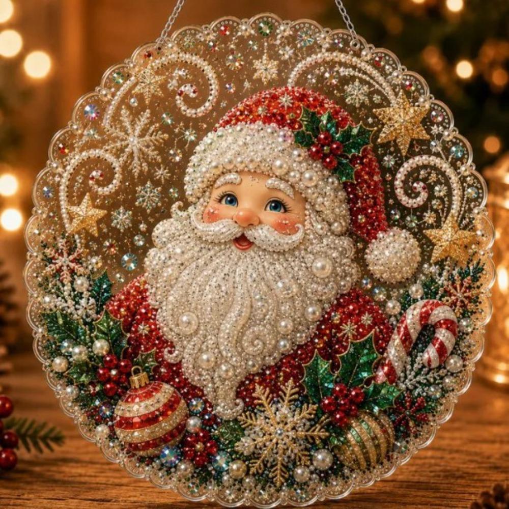 Christmas Tree Christmas Painting Kit Round Xmas Ornament Kit Festive Gift