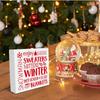 Winter Decorations Winter Snowman Wooden Box Sign Christmas Decorative Desk Sign for Winter Xmas Holiday Home Kitchen Shelf Indoor Decor 5 X 5 Inches