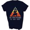 Vintage My Food Pyramid Eat Meat Repeat BBQ Lover BBQ Chef Unisex Shirt Gift Women Men T-Shirt (Navy;L)