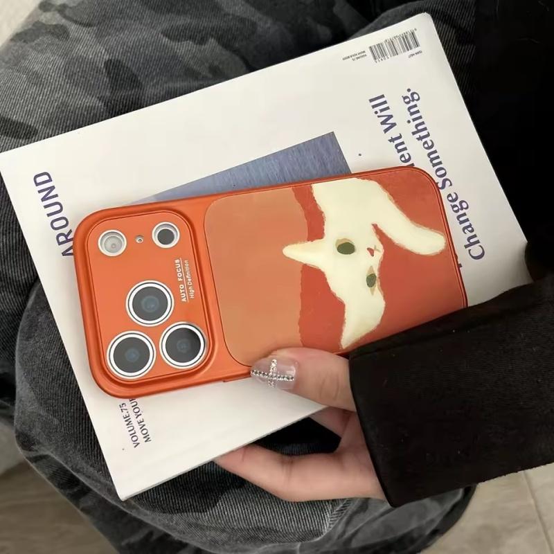 Cute Oil Painting Cat Orange Love Heart Magnetic Wireless Charging Shock Proof Phone Cover Case for iPhone 17 16 15 14 Pro Max