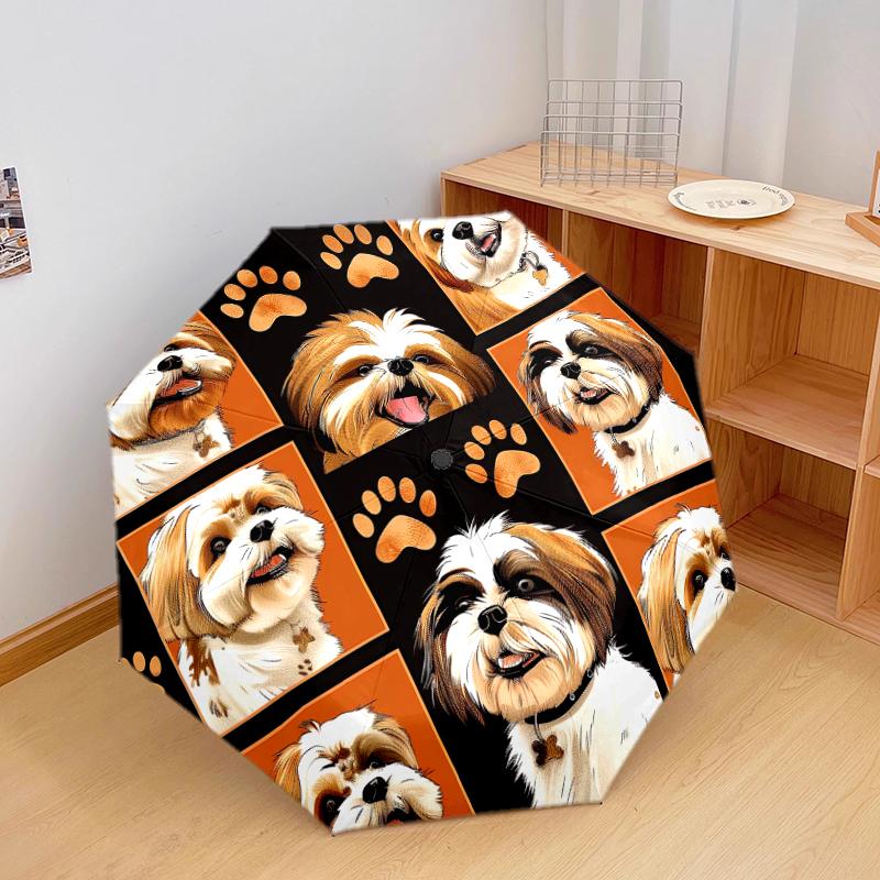 

1 PC Automatic Folding Umbrella - Cute animals Pattern, Portable & Foldable Design with 8 Ribs, Christmas Birthday Gifts