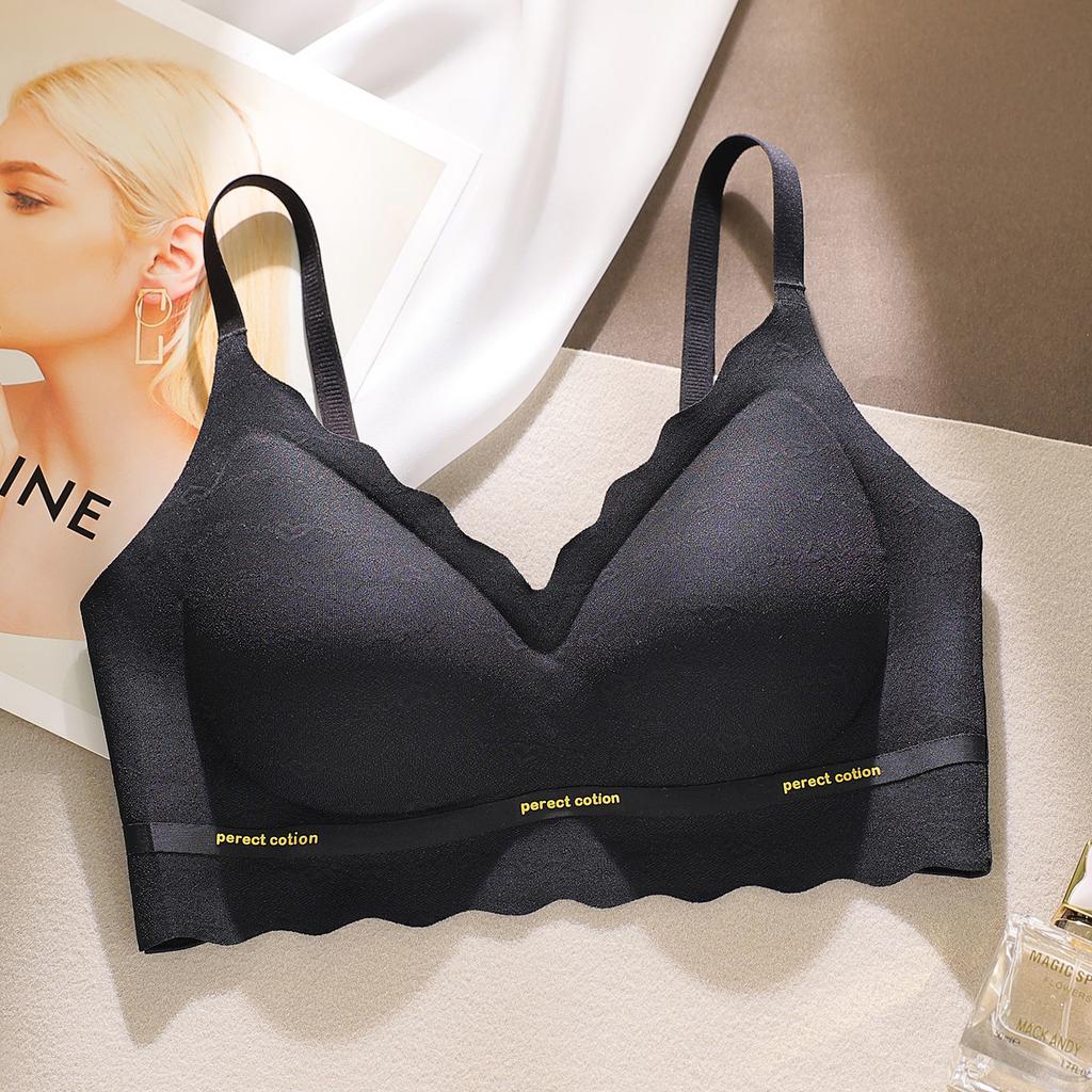 Jelly glue seamless breathable sports thin without steel ring bra gather and close the breasts