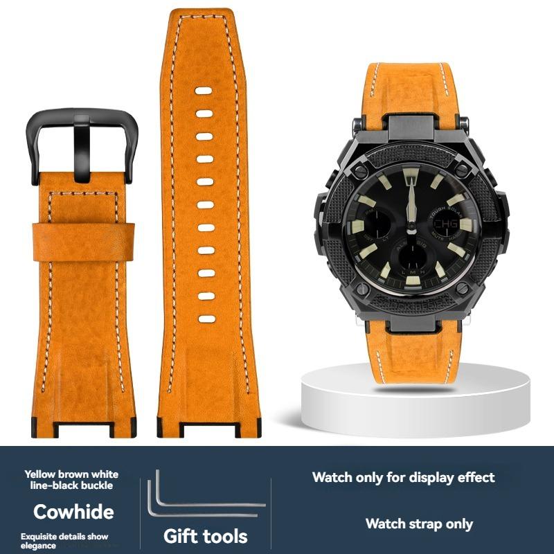 Voor Casio G-SHOCK GST-S130/S110/S120/W130L GST-210/B100/W300 Echt Lederen Horlogeband armband Mannen nylon Horlogeband 26mm