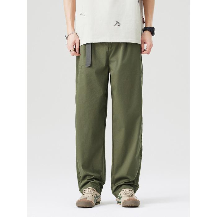 American retro stretch overalls men's spring new casual pants spring and autumn loose straight pants