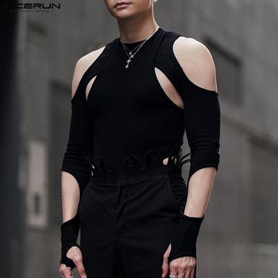 Top neri slim fit scavati da uomo estivi
