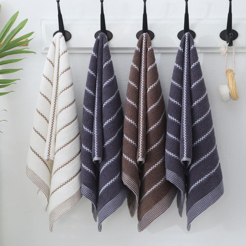 70x140cm pure Cotton Absorbent Large Size bath towelStriped Solid Color Soft Comfortable adult Bathroom Towel Towel Hotel Towel