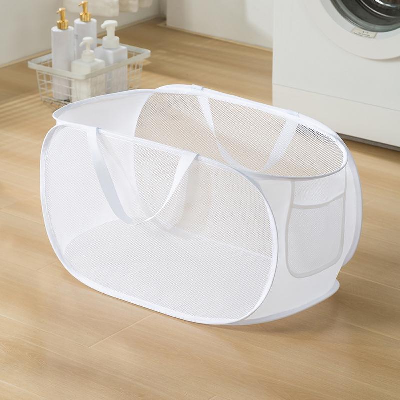 Portable Foldable Breathable Mesh Laundry Hamper for Bathroom