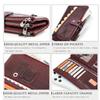 Triple Layer Zipper Women Long Wallet Old Fashioned Genuine Leather Ladies 3 Fold Coin Purse RFID Anti-theft Money Clips Card Holder Bag for Wife Gift