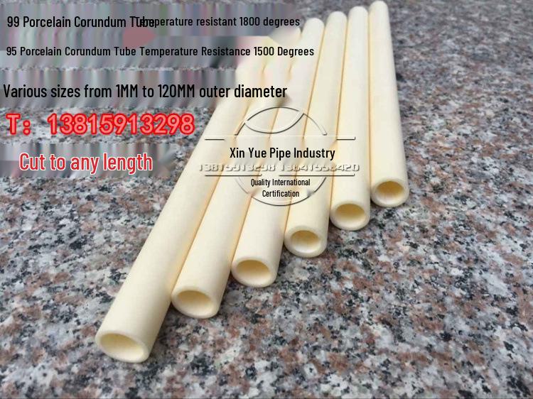 Alumina Ceramic Corundum Tube: 95%-99% Wear-Resistant Thermocouple Protection Tube.