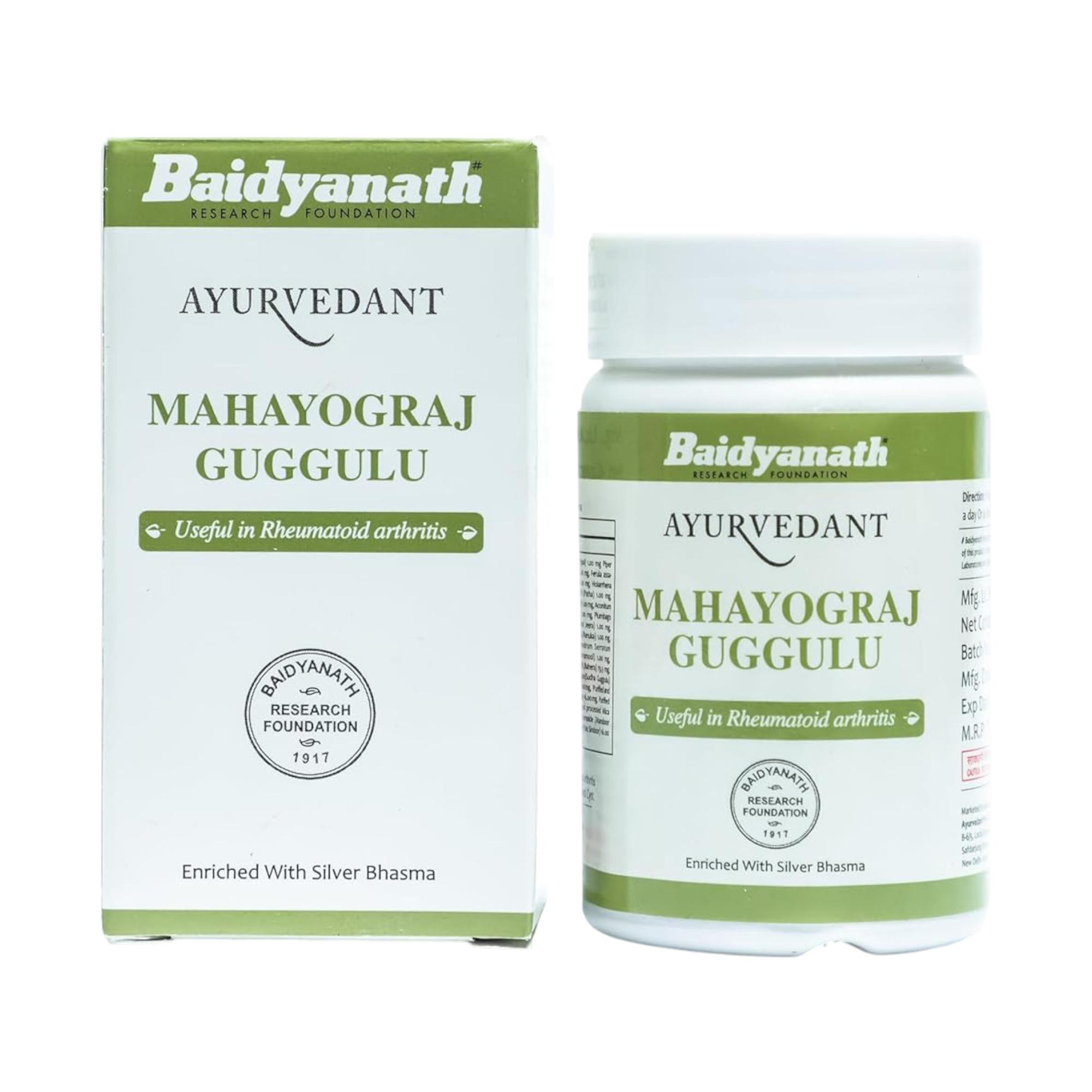 

Baidyanath Ayurvedant Mahayograj Guggulu Tablets For Joint Health, Mobility Support & Wellness | 120 Tablets Herbal Ayurvedic Supplement