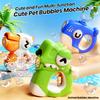 6 Hole Cartoon Animal Bubbles Guns Electric Bubbles Machine LED Light Outdoor Party Game for Kids Automatic Blowing Bubbles Toys