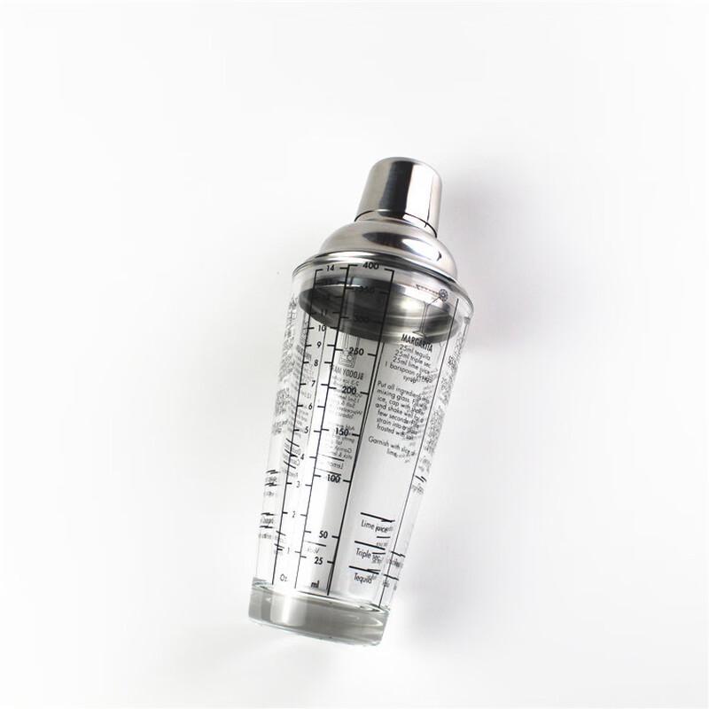 Shangqi 400ml Stainless Steel Glass Cocktail Shaker Set