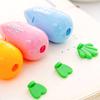 4pcs Manual Pencil Sharpener Colored Handheld Single Hole Carrot Pencil Sharpeners with Lid 4 Color For Kids School Supplies