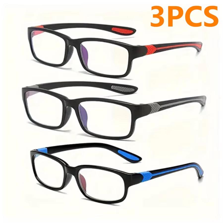 3PCS Sports Reading Glasses for Men Women Comfortable Stylish Presbyopic Readers with Polycarbonate Lenses Bulk