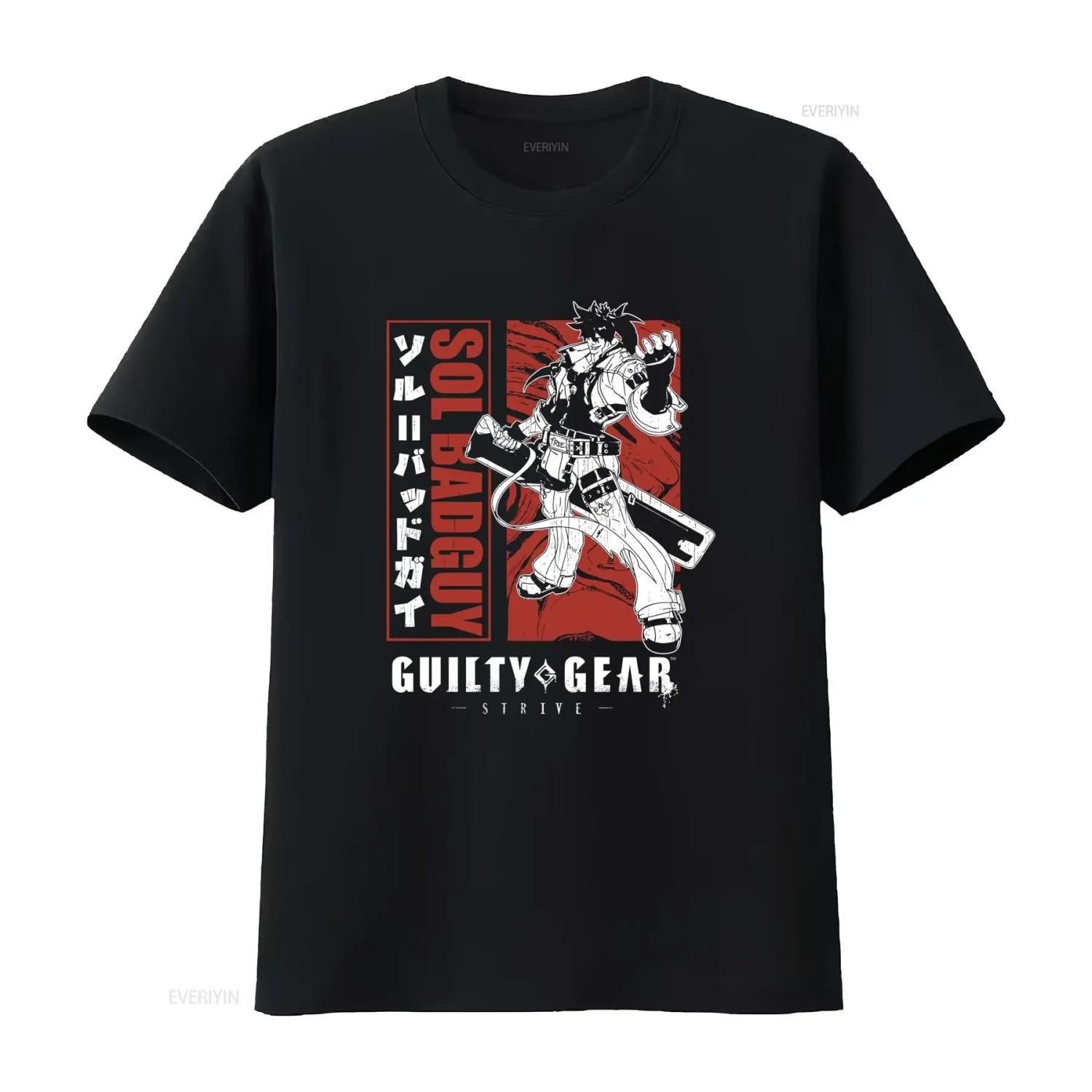 

Guilty Gear Strive Sol Badguy Men s T Shirt Anime Characters Arc Video Game vintage vintage Washed Breathable designer clothes XXXXXL
