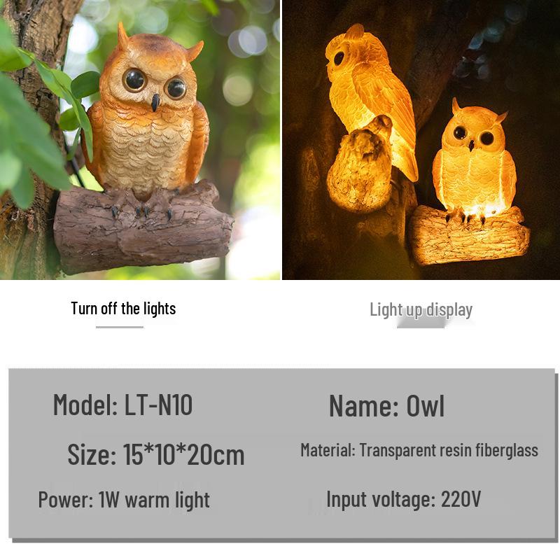 LED Resin Simulated Turtle, Raccoon, Toucan, and Parrot Outdoor Landscape Animal Lights