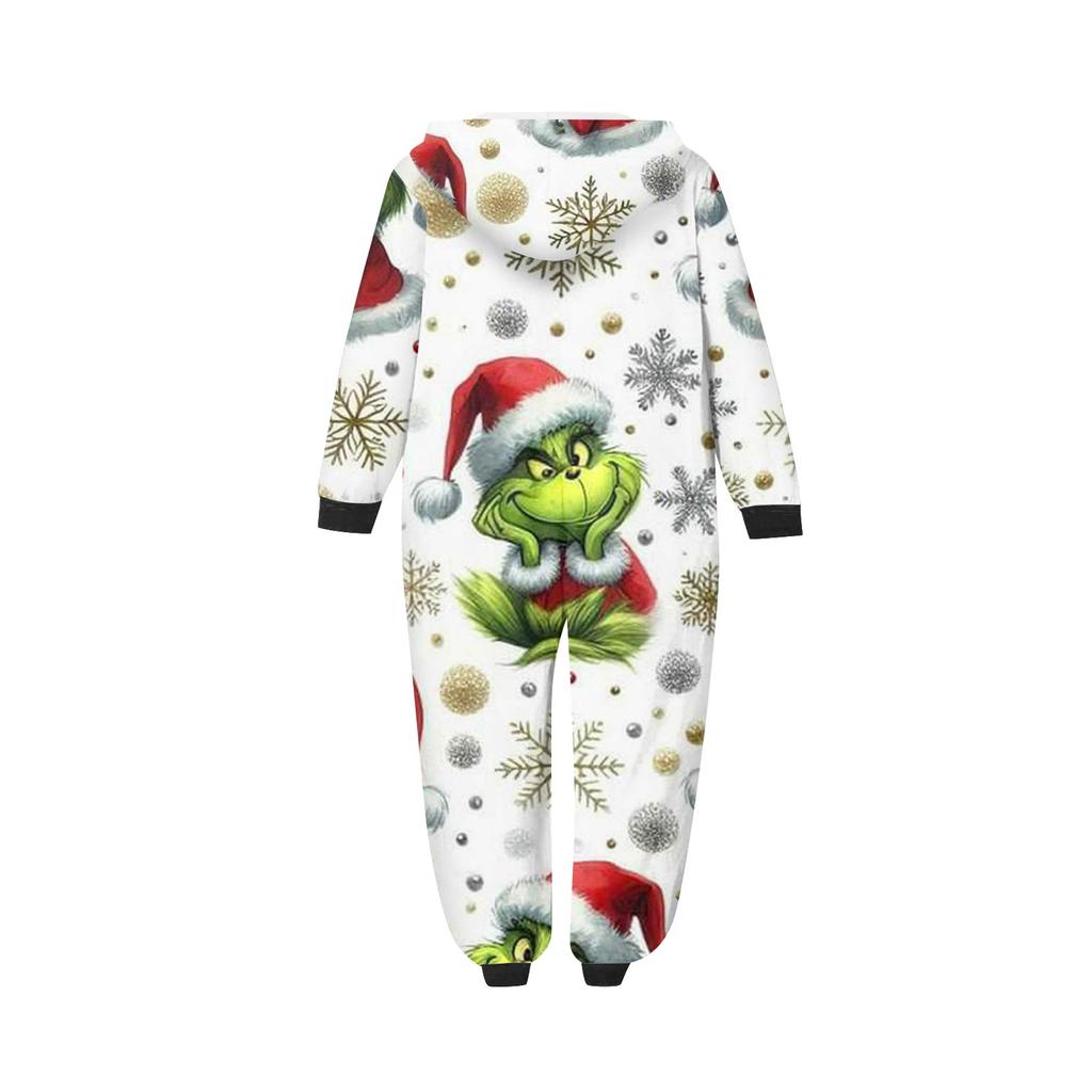 Genitore-Natale Stampato Genitore-Figlio Felpa con Cappuccio Zip Un Pezzo Abbigliamento da Casa