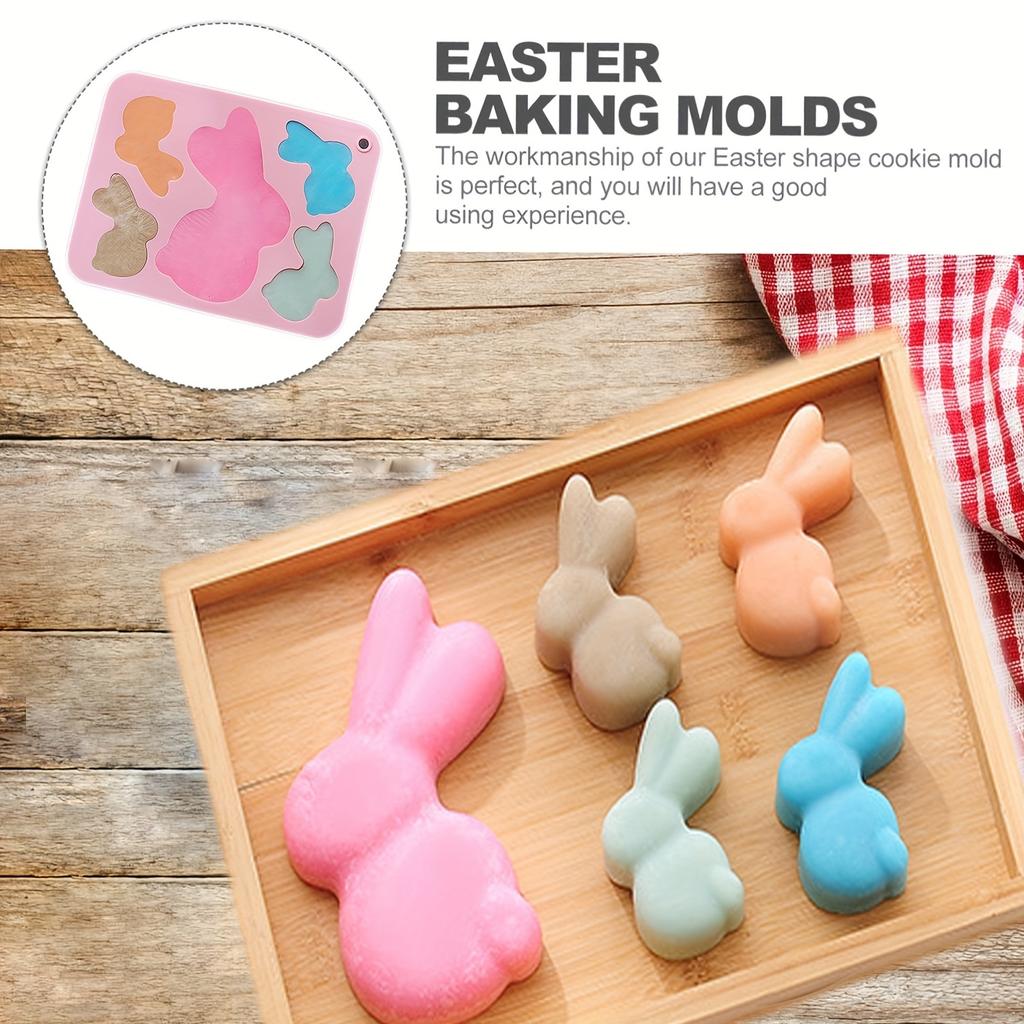 5 Cavities Bunny Silicone Mould for Baking Cake Chocolate Jelly DIY Soap Clay Drip Ice Cubes Dog Food