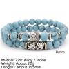 European & American Volcanic Rock Buddha Beaded Bracelet