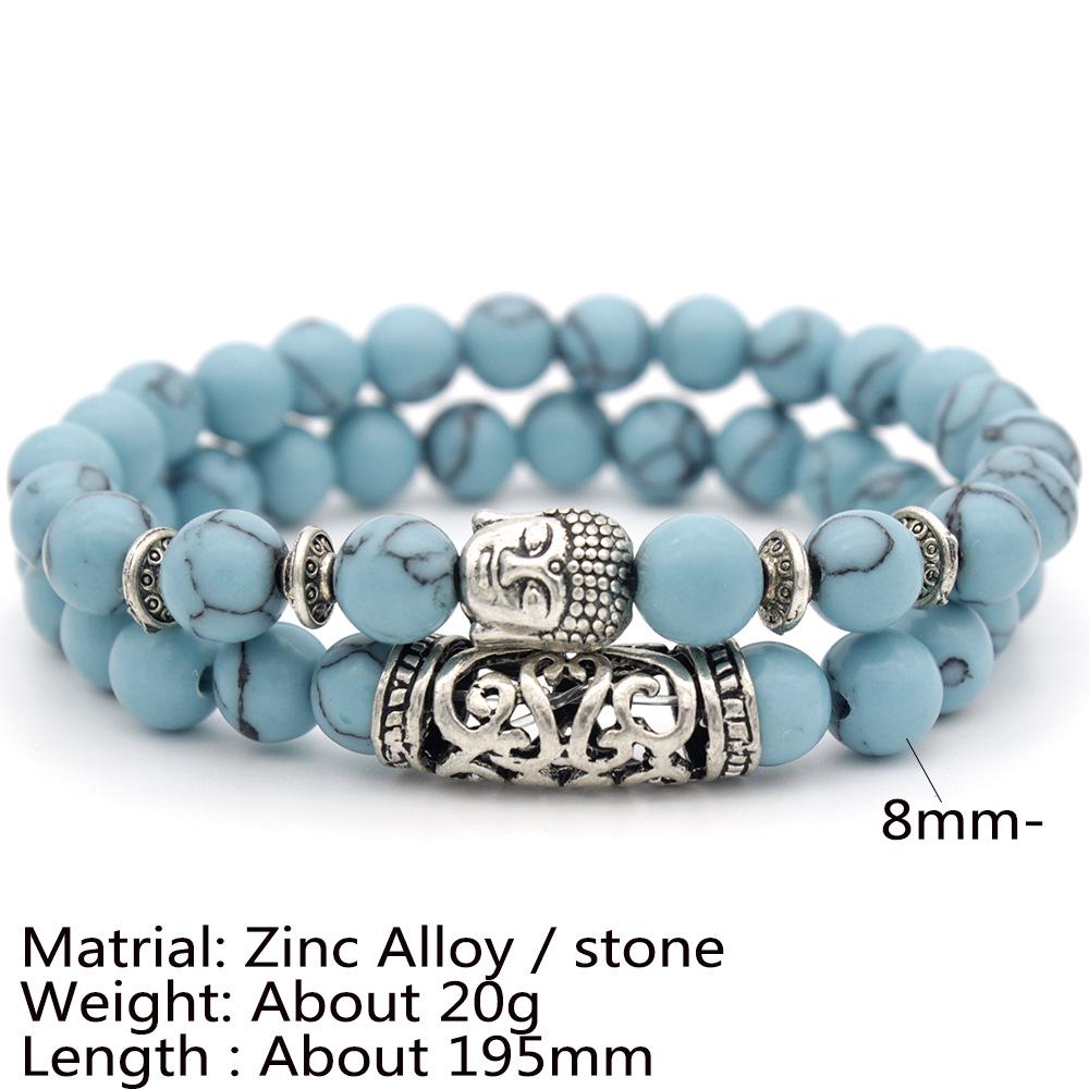European & American Volcanic Rock Buddha Beaded Bracelet