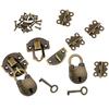 2er-Set Antik-Bronze Riegelverschluss 27 x 30 mm Riegelverschluss Mini-Boxscharniere und Liebesschlösser mit Schlüsseln Dekorative Schloss schnalle mit Schrauben für Schmuck Woo