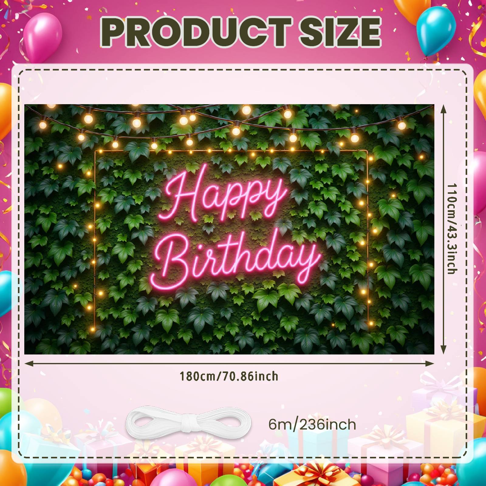 Party Backdrop Natural Leaf Decor Banner Birthday Backdrop Greenery Design Display For Party Photography