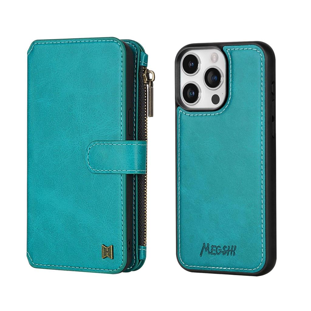 iPhone 16 Pro Multifunction Wallet Leather Case with Detachable Magnetic Cover