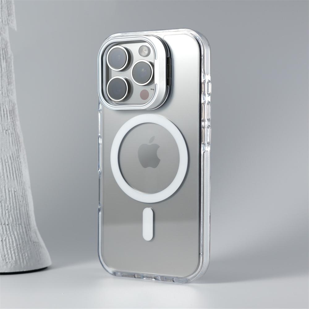 Luxury Lens Holder Shockproof Magnetic Case For iPhone 16 15 14 Plus 13 12 17 Pro Max 17Air 16e Magsafe Fashion Clear Cover