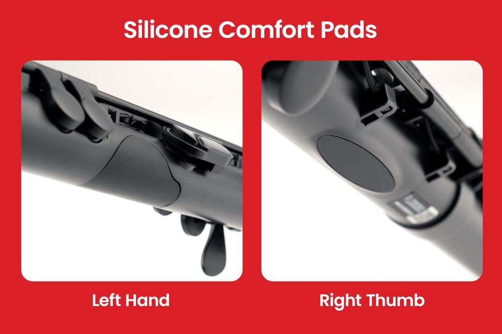 NUVOBand NB300FBK Plastic Wind Fully Black Wall and Fingering Instrument, Waterproof, C-Key Flute, [Includes Case, Hanger, Swab, Chart]